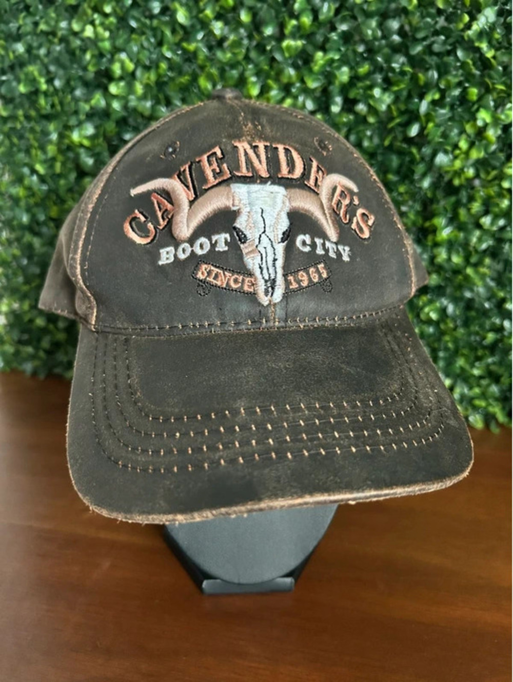 Cavender's Boot City Distressed Steer Skull Western Cowboy Cap Hat